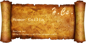 Homor Csilla névjegykártya